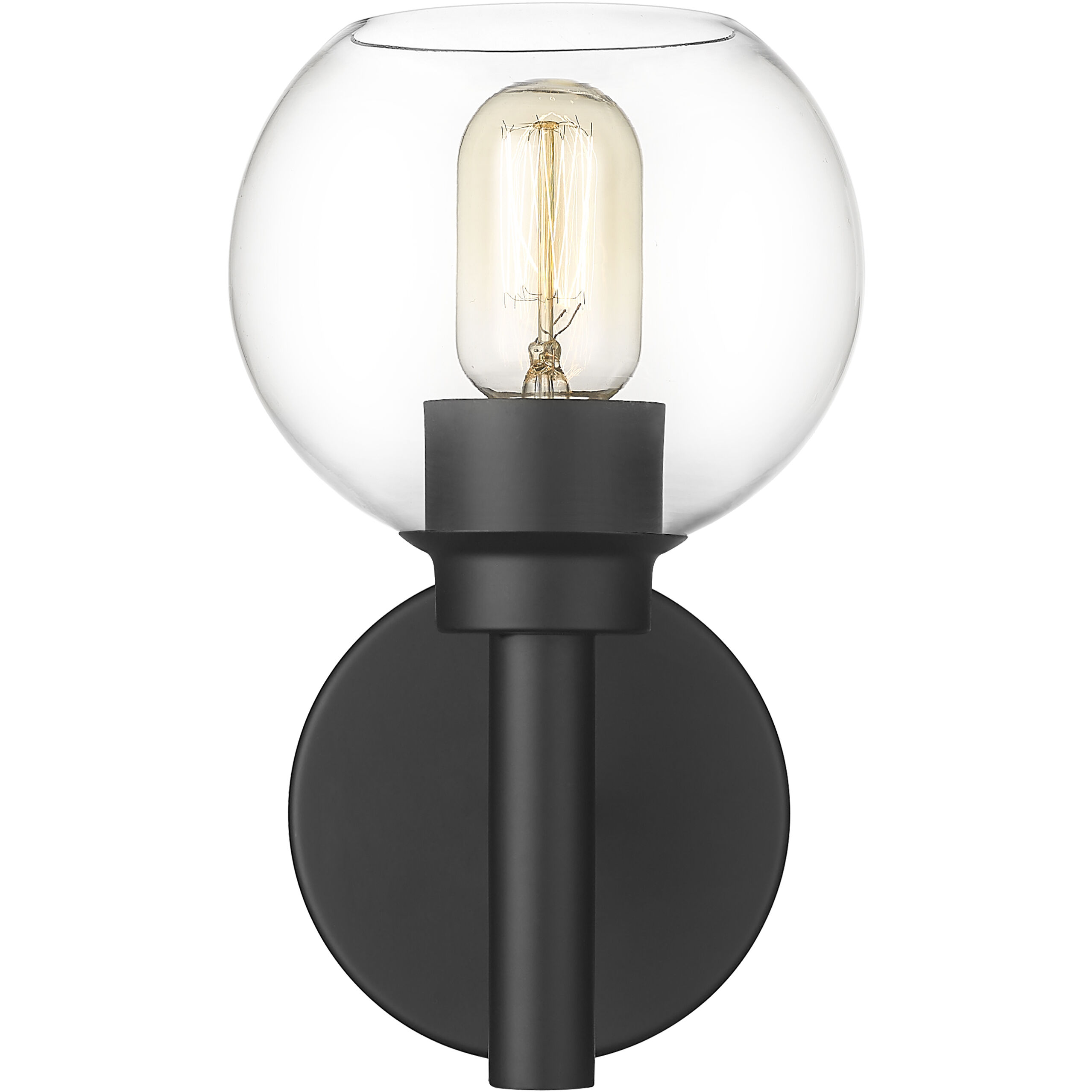 Sutton 1 Light 6 inch Matte Black Wall Sconce Wall Light