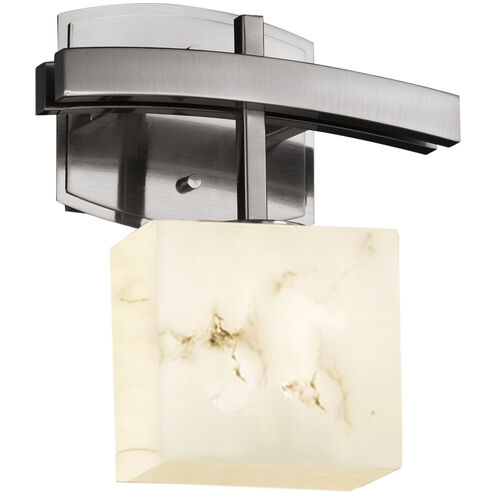 LumenAria Wall Sconce Wall Light in Brushed Nickel, Rectangle, Incandescent, Rectangle