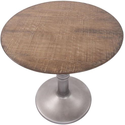 Distressed Farm House Brown/Silver Bistro Table
