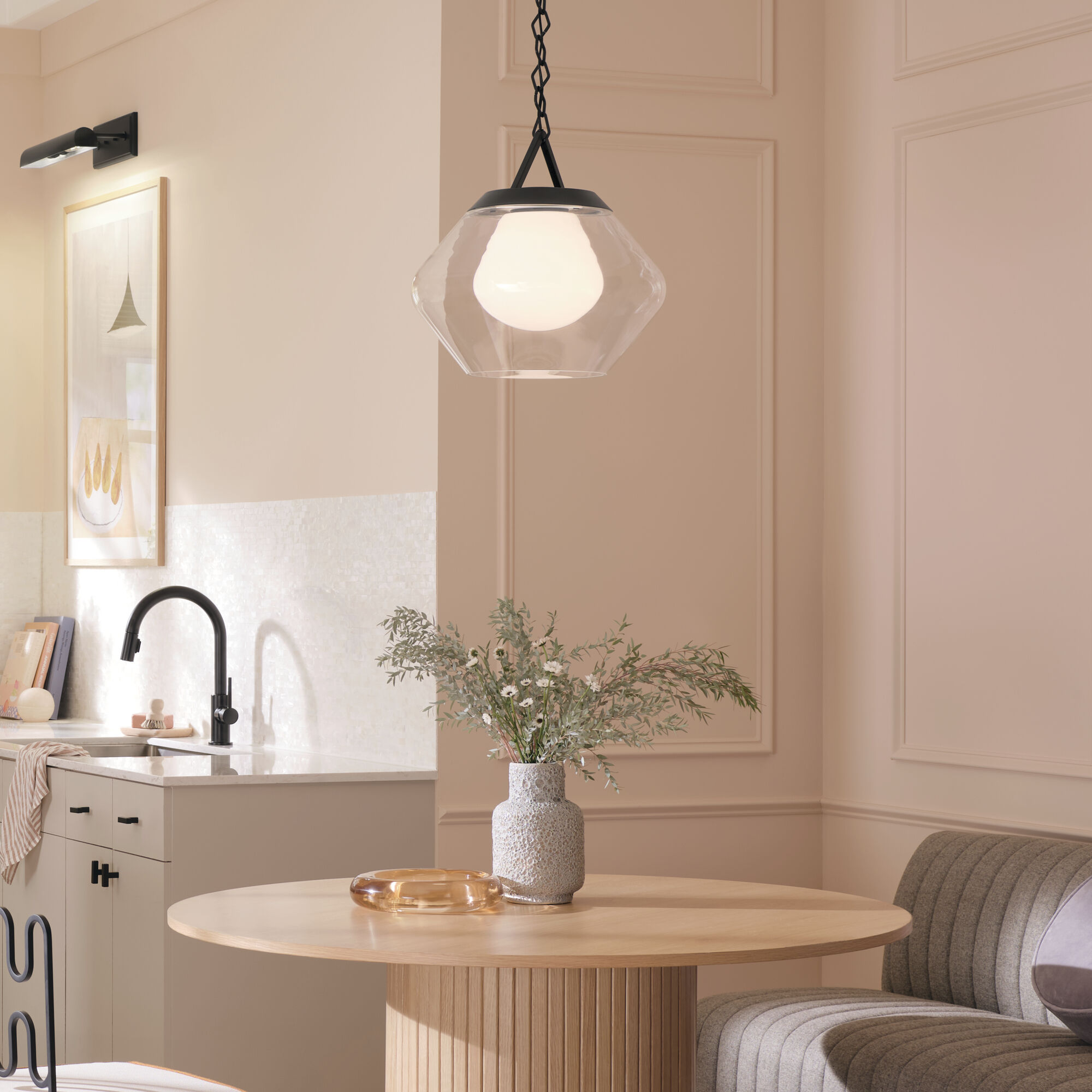 Nella 1 Light Black Pendant Ceiling Light