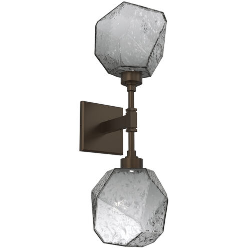 Gem LED 6.5 inch Flat Bronze Indoor Sconce Wall Light in Smoke, 2700K LED, Double