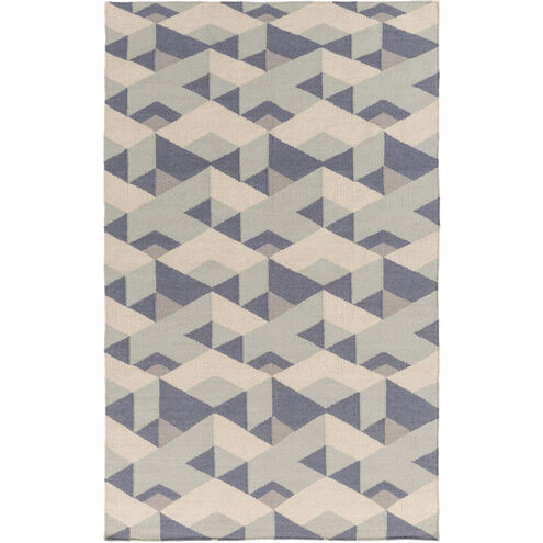 Rivington 72 X 48 inch Blue and Gray Area Rug, Wool and Cotton