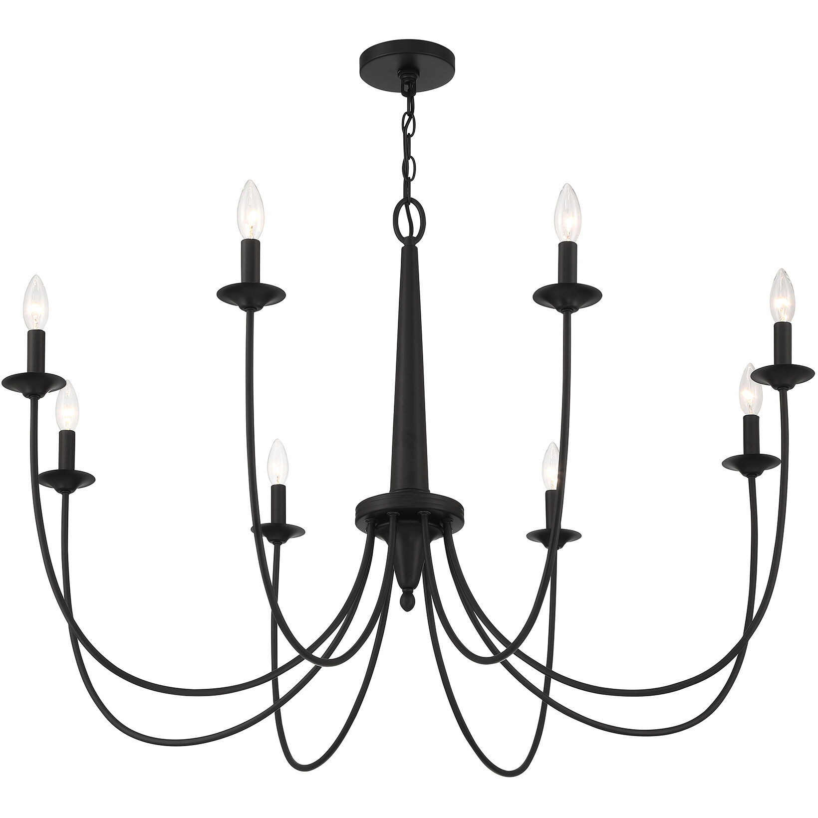 Stonecrest 8 Light 42 inch Matte Black Chandelier Ceiling Light
