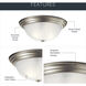 Independence 3 Light 15 inch Brushed Nickel Flush Mount Light Ceiling Light