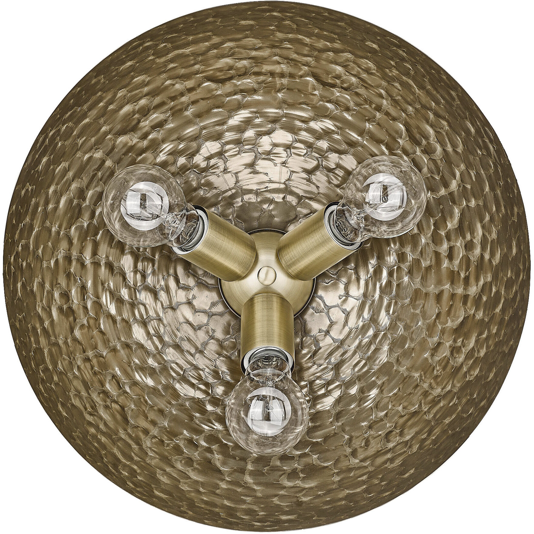 Shepard 3 Light 13.75 inch Modern Brass Flush Mount Ceiling Light