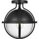 Lincoln 1 Light 11 inch Matte Black Semi Flush Mount Ceiling Light