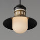 Admiralty LED 12 inch Black and Antique Brass Outdoor Pendant in Antique Brass and Black