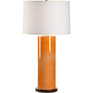 Chelsea House 34 inch 100.00 watt Orange Glaze/Dark Brown Cherry Table Lamp Portable Light