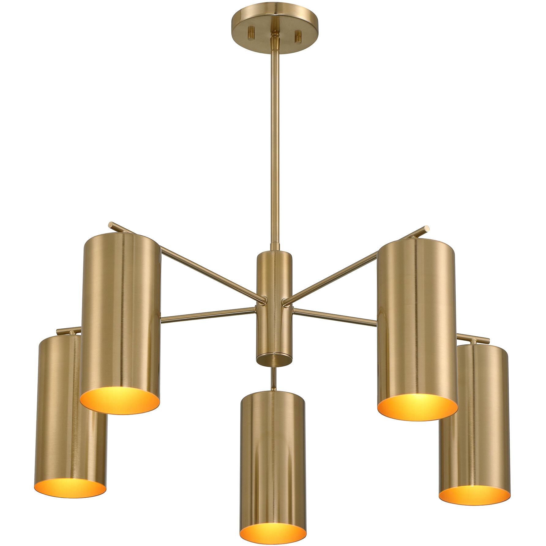 Lio 5 Light 28 inch Noble Brass Chandelier Ceiling Light