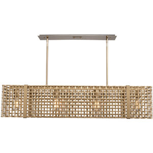 Tweed 4 Light Classic Silver Linear Pendant Ceiling Light in Exposed Bulb, E26 Incandescent