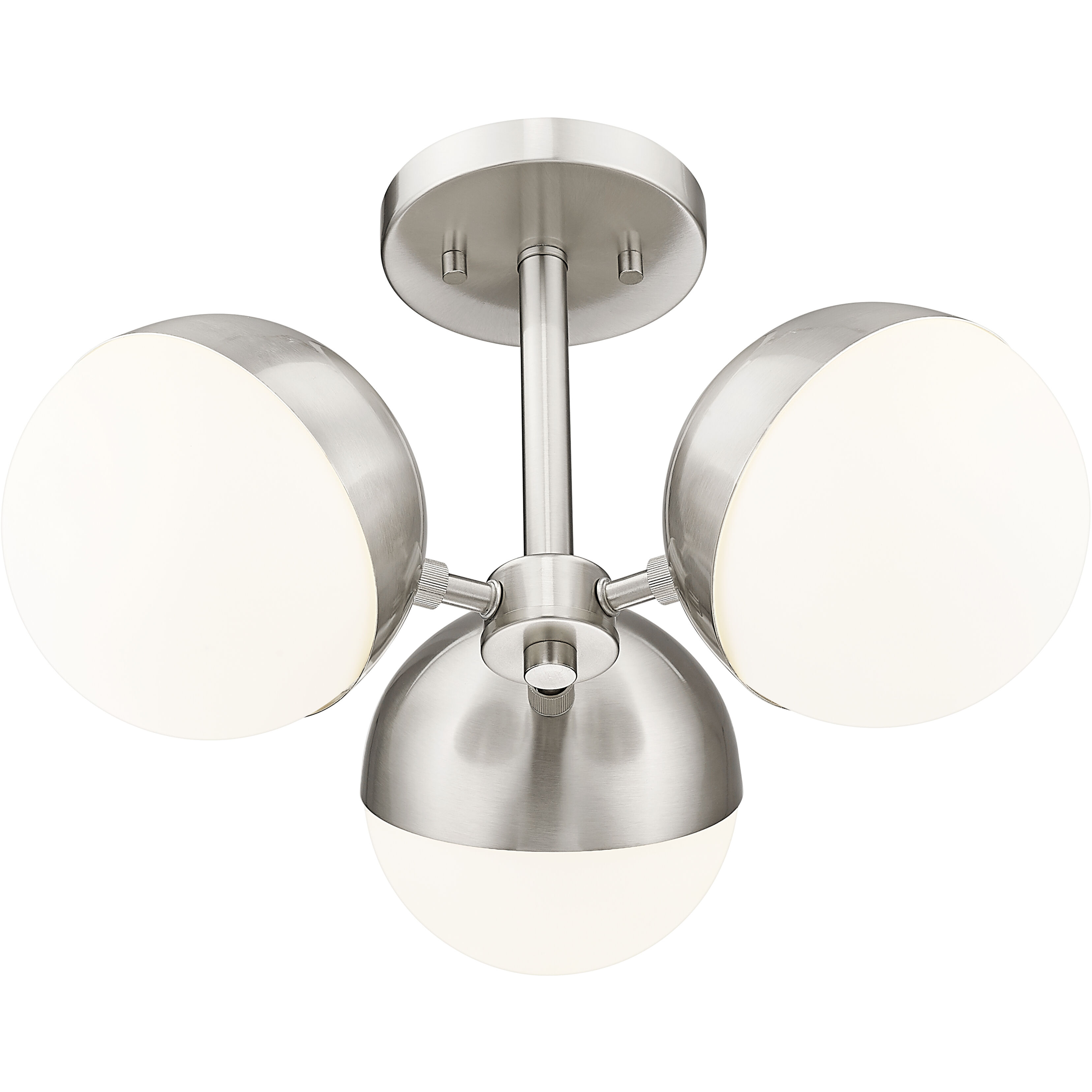 Realm Sphere 3 Light 17.25 inch Brushed Nickel Semi Flush Mount Ceiling Light