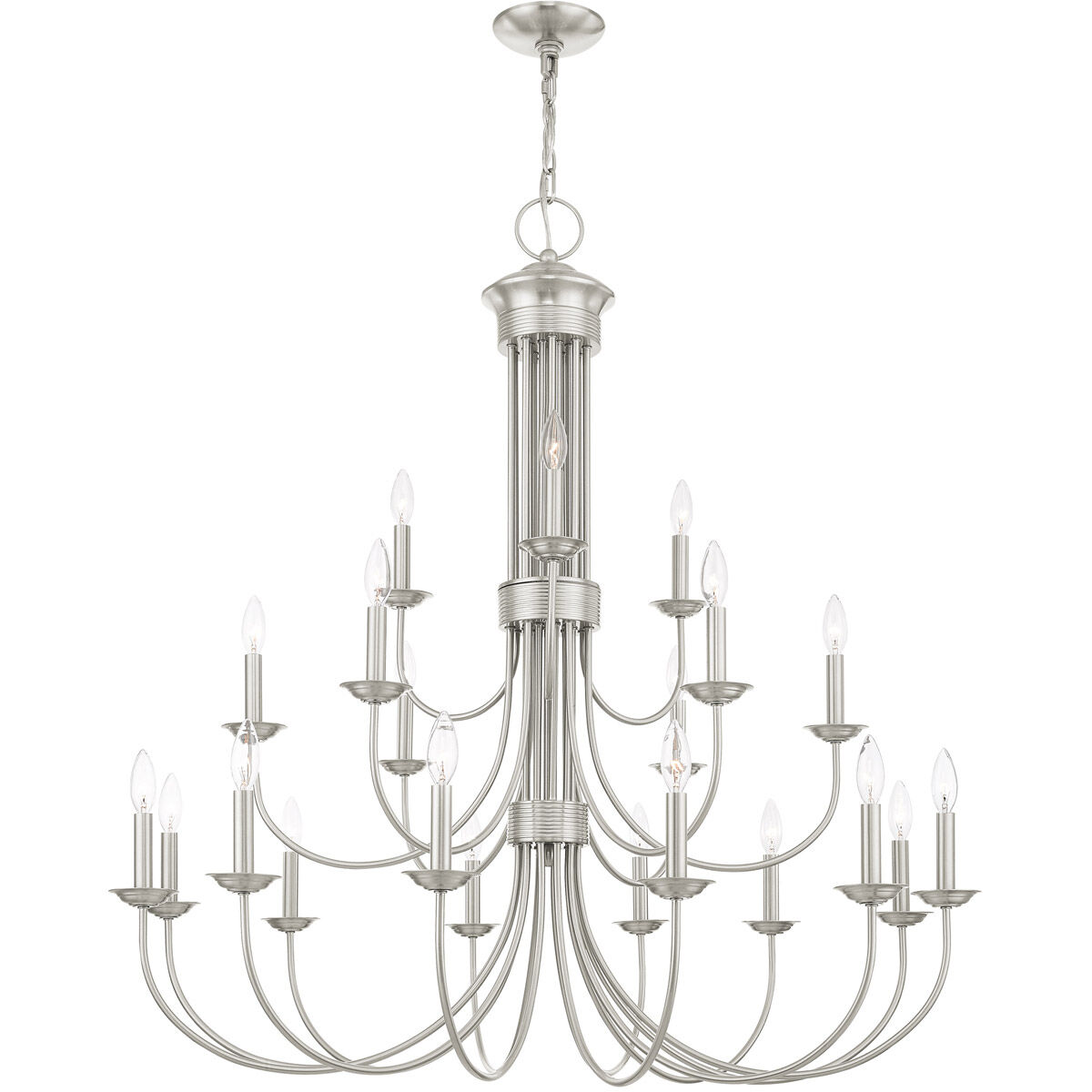 Estate 21 Light 42 inch Brushed Nickel Chandelier Ceiling Light