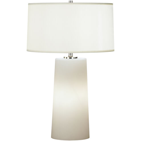 Rico Espinet Olinda 23 inch 100 watt Frosted White Cased Glass Accent Lamp Portable Light in White Organza, with Night Light