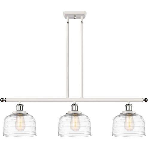 Ballston Bell 3 Light 36 inch White and Polished Chrome Island Light Ceiling Light