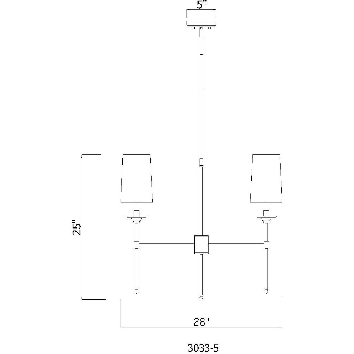 Emily 5 Light 28 inch Brushed Nickel Chandelier Ceiling Light