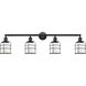 Franklin Restoration Small Bell Cage LED 42 inch Black Antique Brass Bath Vanity Light Wall Light in Matte White Glass, Franklin Restoration
