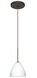 Mia 1 Light Bronze Pendant Ceiling Light in Opal Matte Glass, Halogen