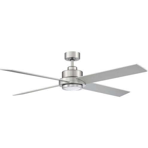 Modern 56 inch Brushed Nickel with Silver/Matte White Blades Ceiling Fan