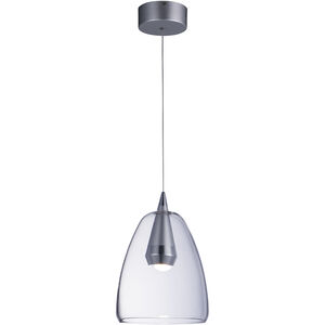 Sven LED 8 inch Polished Chrome and Silver Single Pendant Ceiling Light