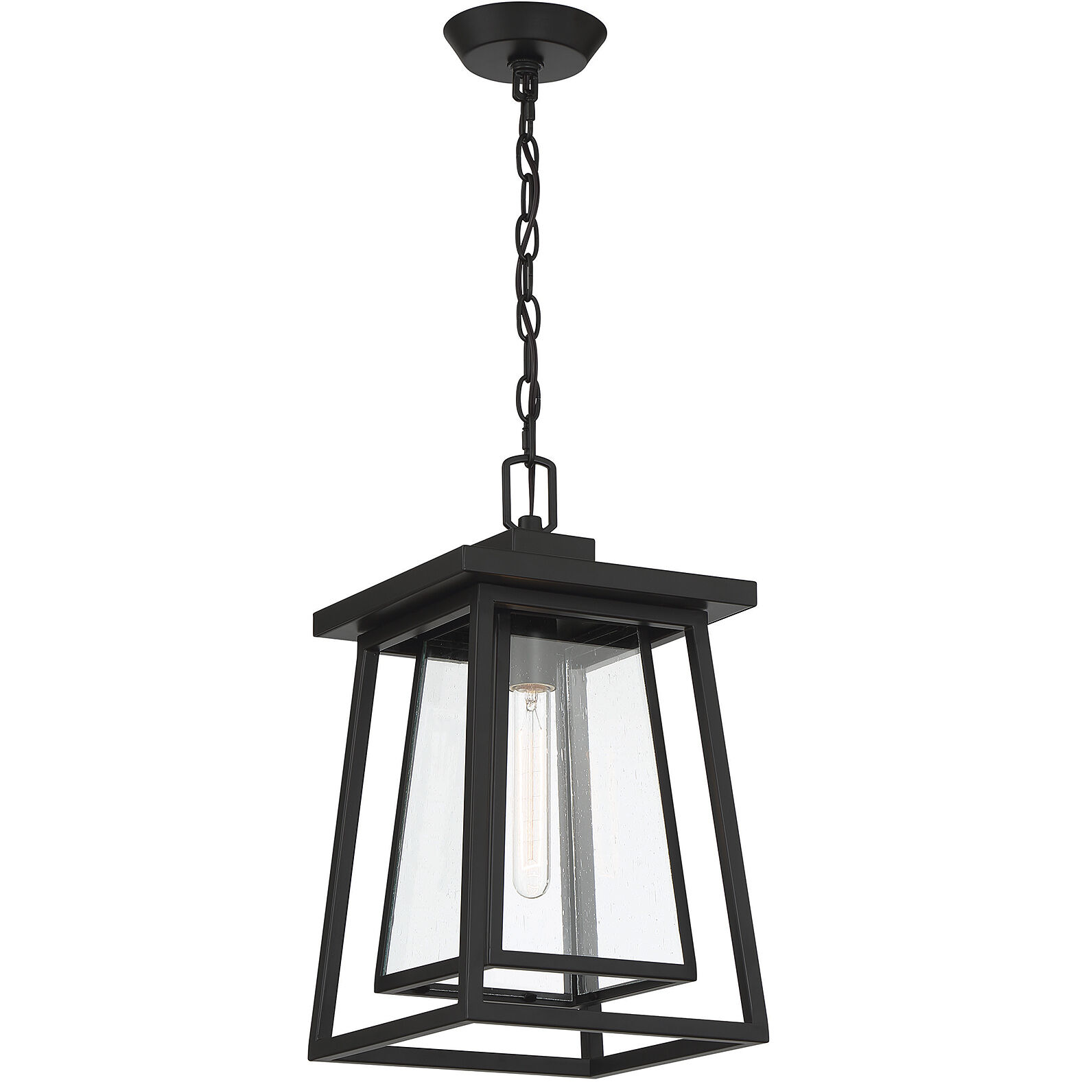 Denver 1 Light 8 inch Black Outdoor Hanging Lantern