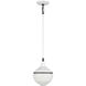 Mid-Century Schoolhouse 1 Light 8 inch Enamel White with Matte Black Mini Pendant Ceiling Light