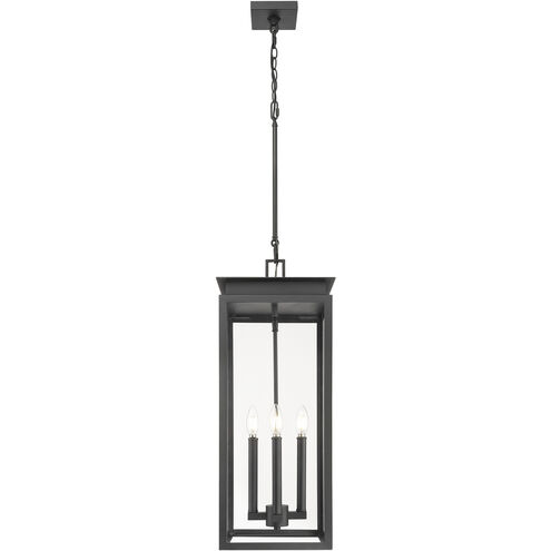 Nova 4 Light 10.5 inch Black Outdoor Chain Mount Ceiling Fixture in Clear Glass