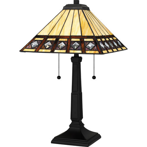 Chardonnay 23 inch 75.00 watt Matte Black Table Lamp Portable Light, Tiffany