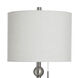 Luke 34.5 inch 100 watt Chadron Silver and Beige Table Lamp Portable Light