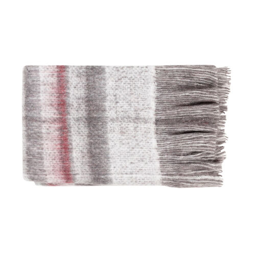 Stowe 60 X 50 inch Dark Red/Medium Gray/White Throws