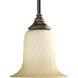 Kensington 1 Light 7 inch Forged Bronze Pendant Ceiling Light in Frosted Caramel Swirl
