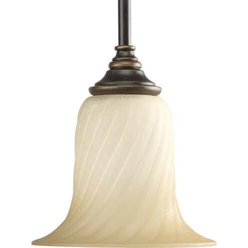 Kensington 1 Light 7 inch Forged Bronze Pendant Ceiling Light in Frosted Caramel Swirl