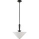 Alora Mood Bridgette Pendant Ceiling Light in Matte Black, White Linen Shade