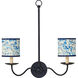 Marble Blue Drum Chandelier Shade