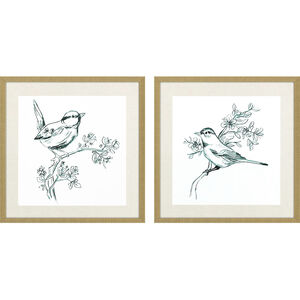 Emerald Songbirds Green and Neutral Framed Art