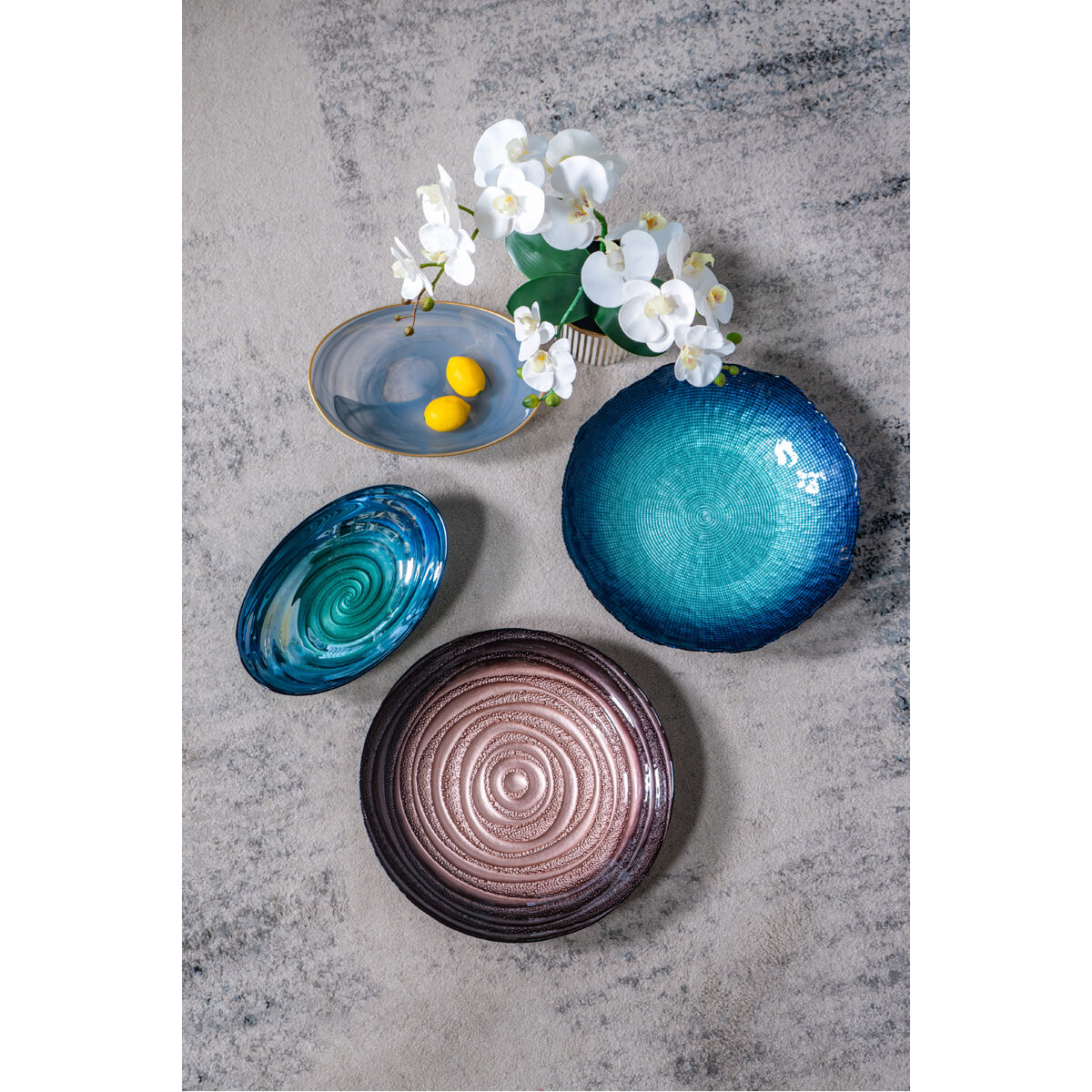 Square 15.7 inch Blue Charger