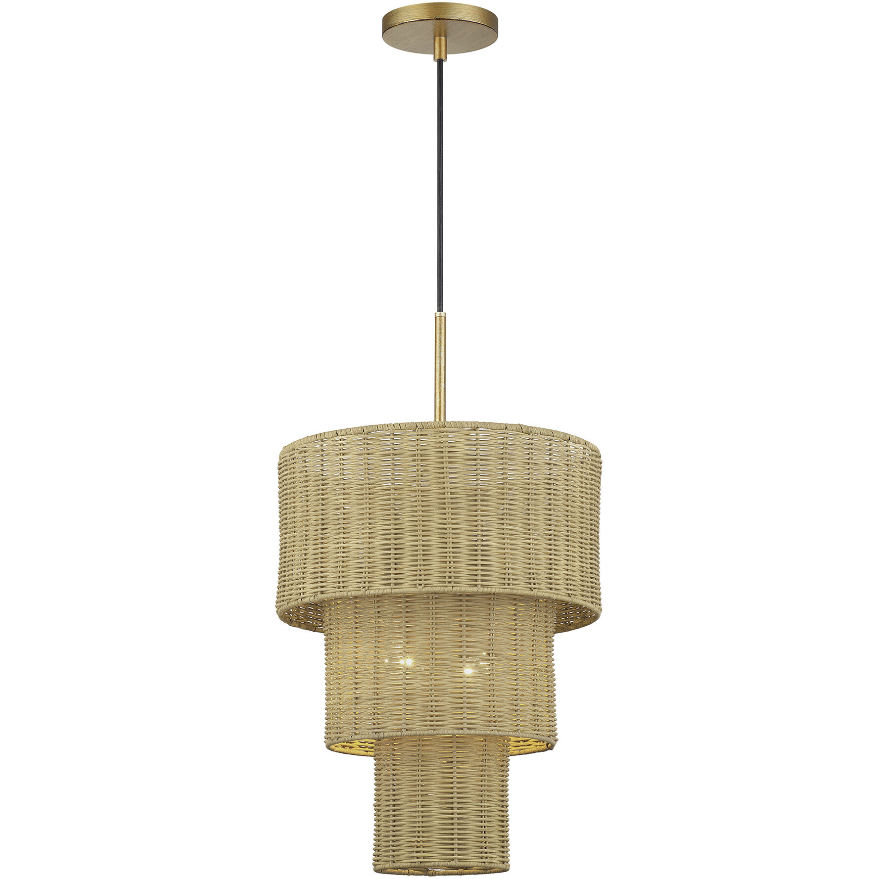 Weavington 2 Light 14 inch Antique Gold Leaf Pendant Ceiling Light