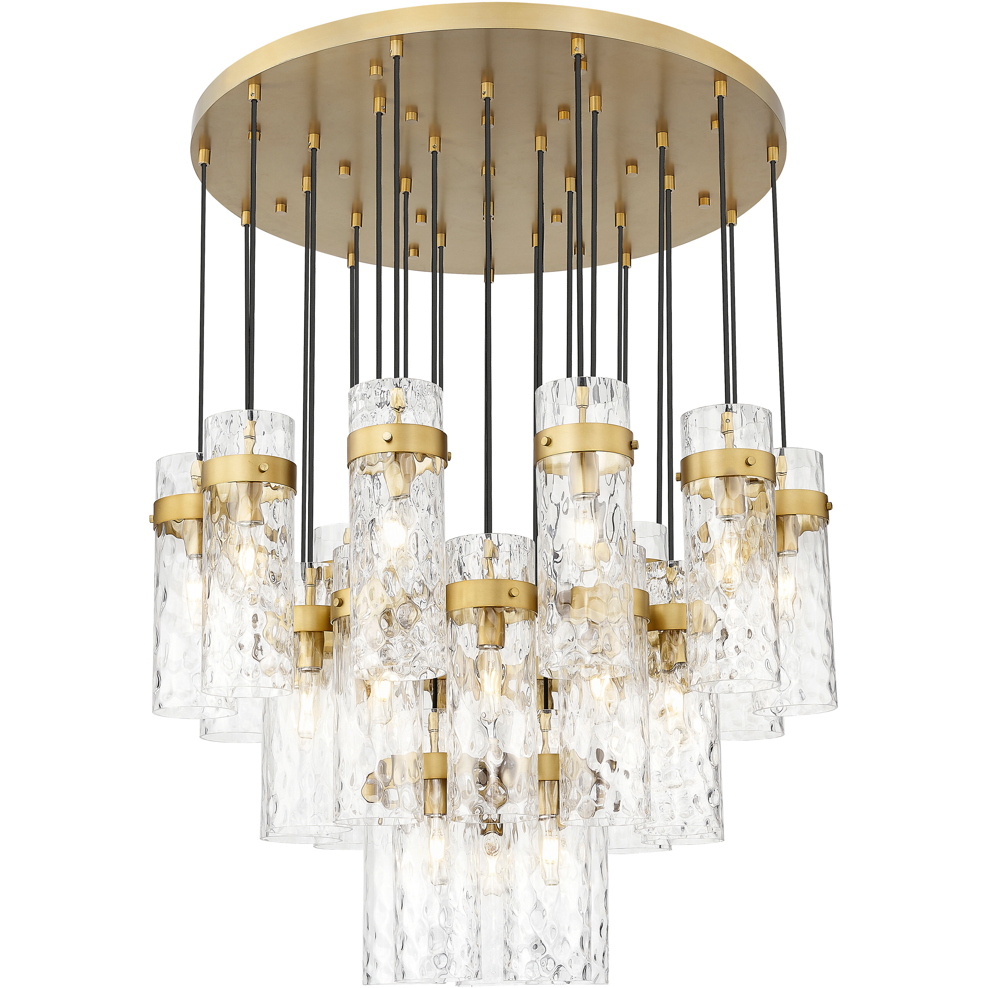 Fontaine 27 Light 39.5 inch Rubbed Brass Chandelier Ceiling Light