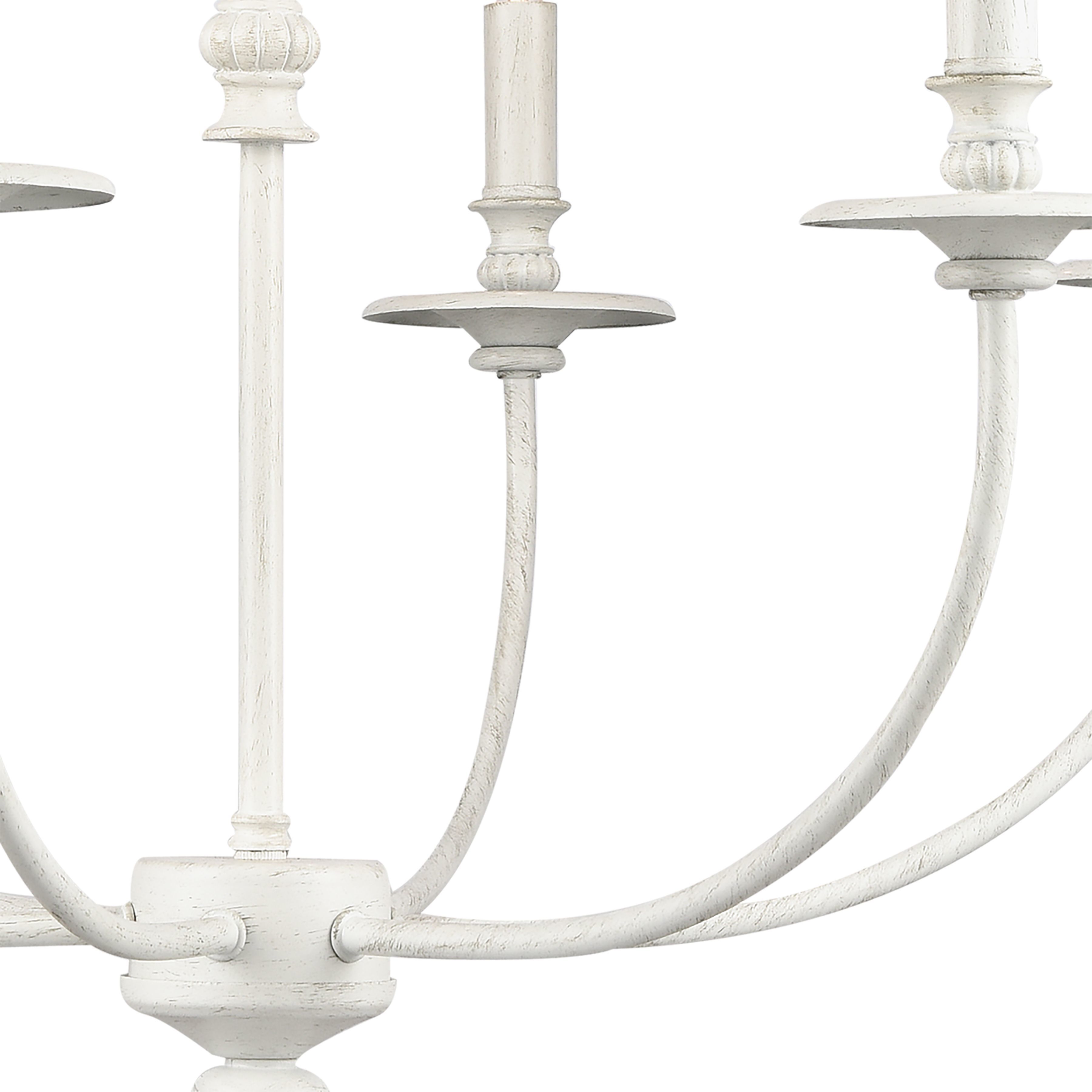 Hartford 6 Light 25 inch Farmhouse White Chandelier Ceiling Light