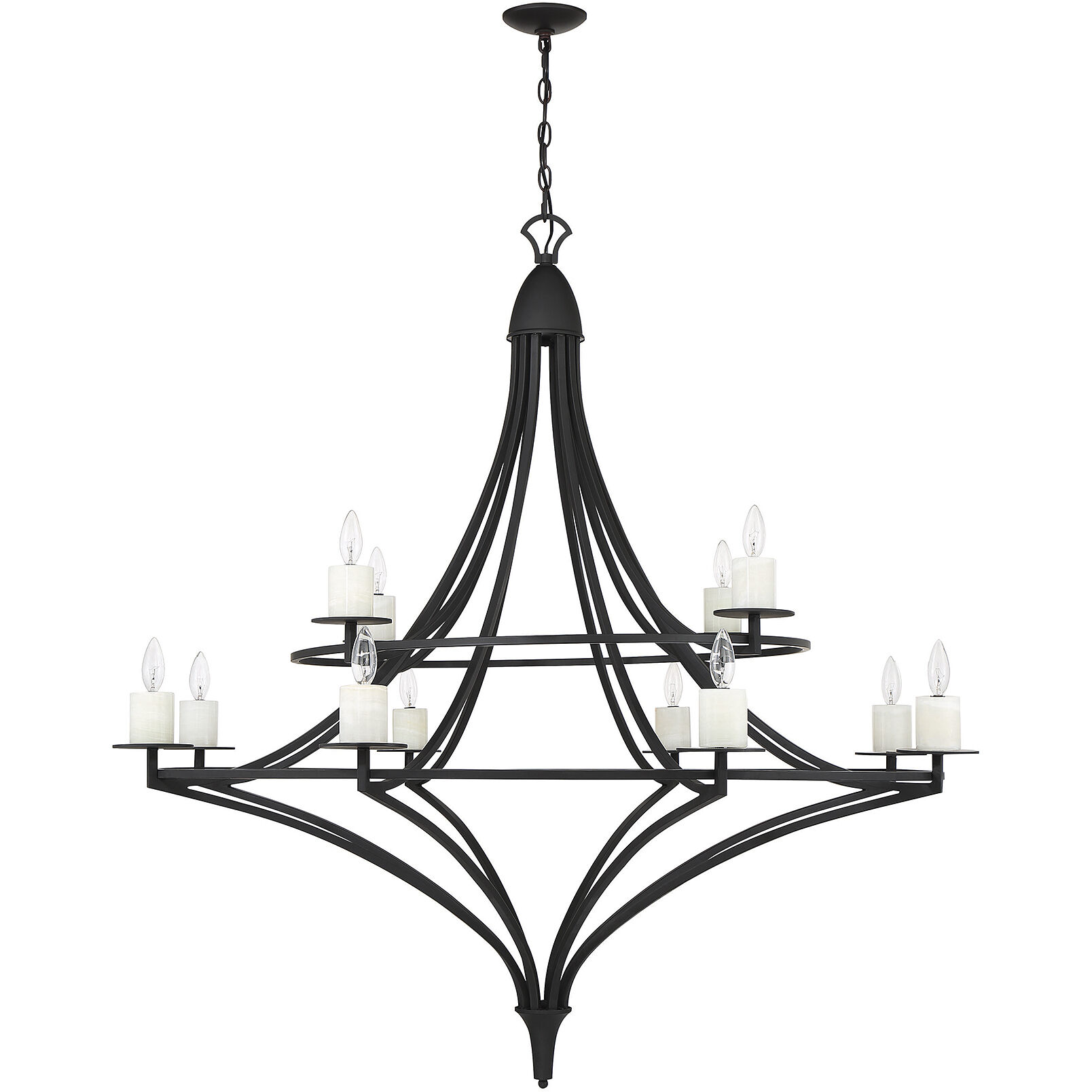 Director 12 Light 50 inch Matte Black Chandelier Ceiling Light