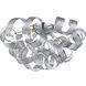 Bel Air 5 Light 23.5 inch Chrome Mesh Leaves Flush Mount Ceiling Light
