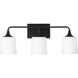 Presley 3 Light 26.25 inch Matte Black Vanity Light Wall Light