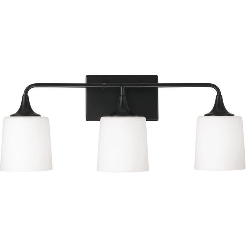 Presley 3 Light 26.25 inch Matte Black Vanity Light Wall Light