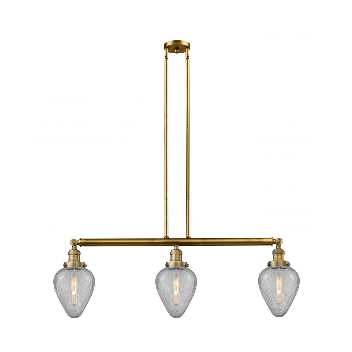 Franklin Restoration Geneseo 3 Light 38 inch Brushed Brass Island Light Ceiling Light, Franklin Restoration