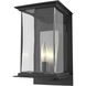 Kingston 1 Light 12.1 inch Coastal Black and Translucent Vintage Platinum Outdoor Sconce in Coastal Black/Translucent Vintage Platinum, Medium