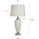 Poly and Steel 34 inch 100 watt Hacot Silver and Beige Table Lamp Portable Light