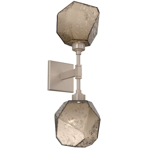 Gem LED 6.5 inch Beige Silver Indoor Sconce Wall Light in Metallic Beige Silver, Bronze, 2700K LED, Double
