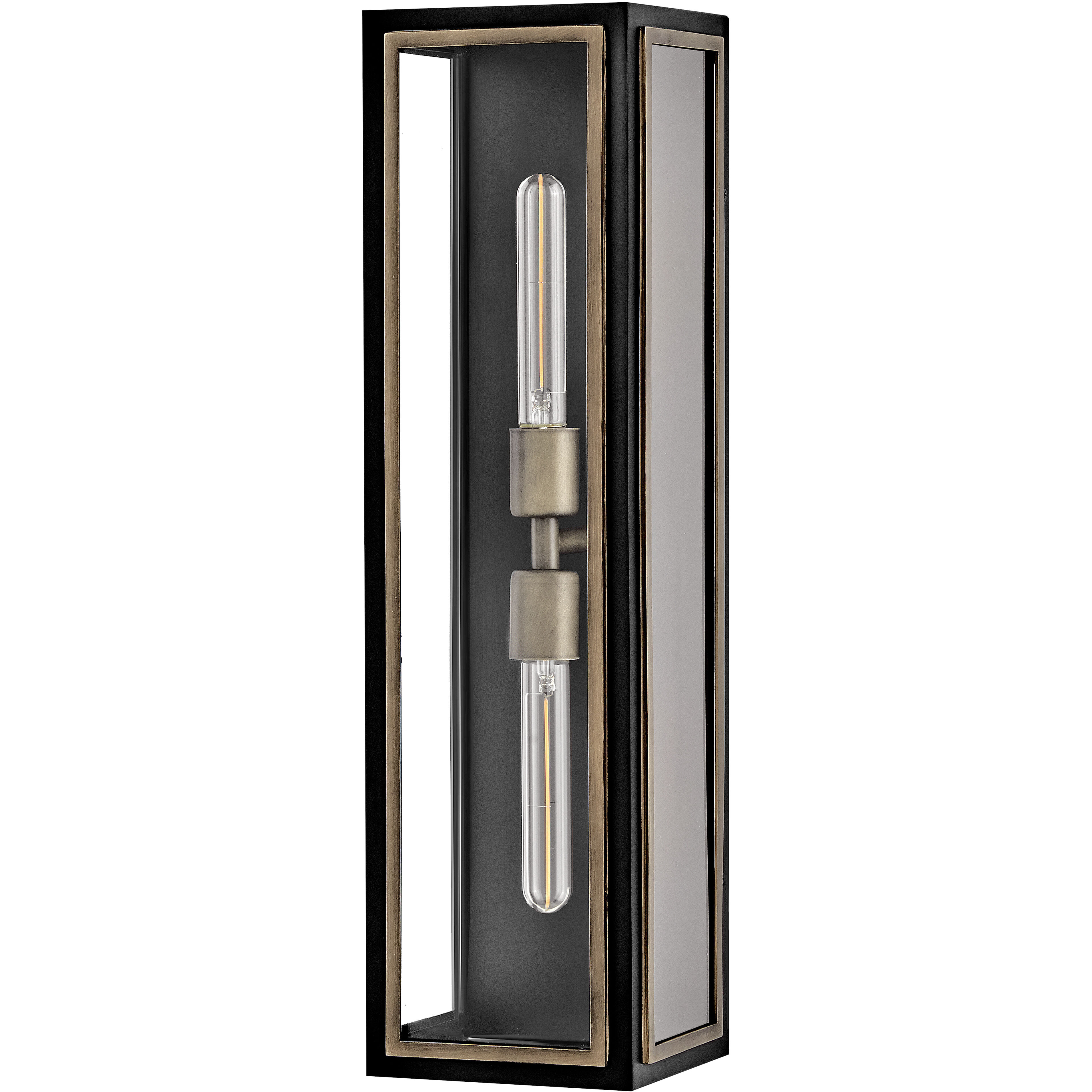 Shaw 2 Light 24 inch Black with Burnished Bronze Outdoor Wall Mount