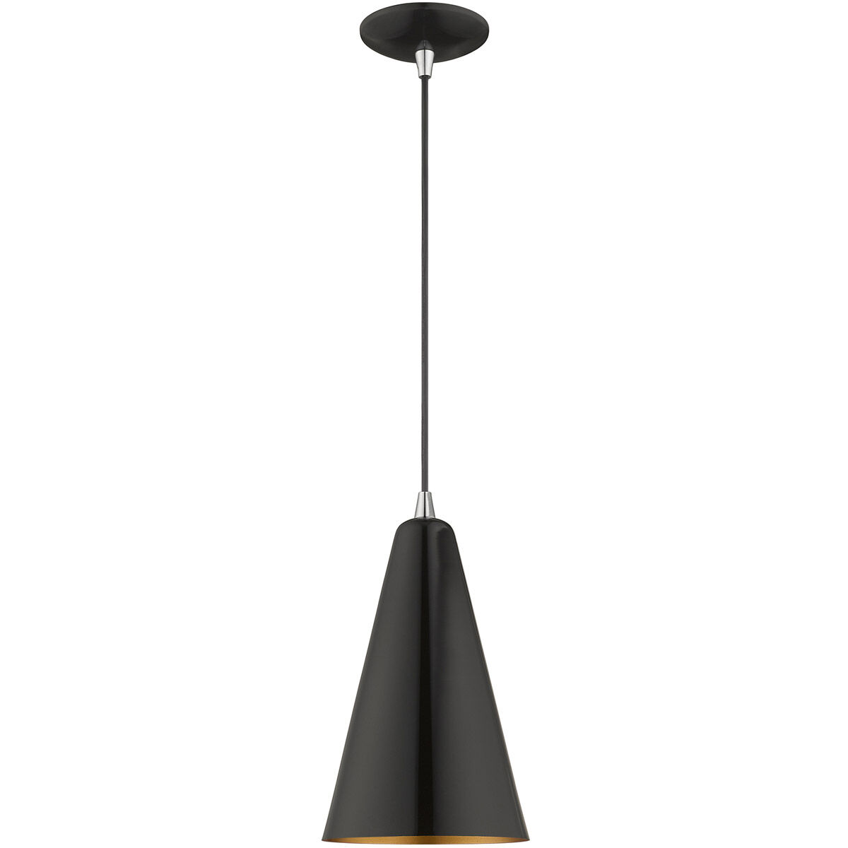 Allison 1 Light 7 inch Shiny Black Mini Pendant Ceiling Light