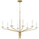 Alexander 8 Light 40 inch Brushed Gold Chandelier Ceiling Light