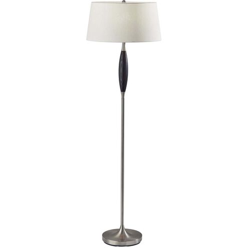 Pinn 59.25 inch 150.00 watt Brushed Steel and Black Wood Floor Lamp Portable Light